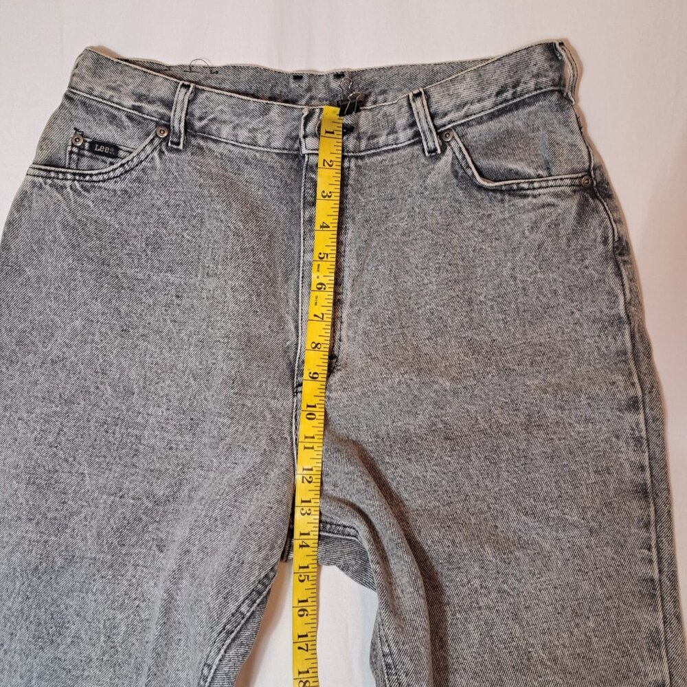 LEE Riders Jeans Women's Size 18 PET.  Gray Denim‎ High Rise Tapered USA made - Picture 11 of 14
